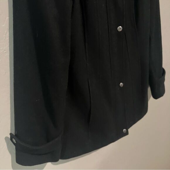 Calvin Klein Black Winter Wool Blend Coat with Removable Hood Women's Size 6 - Picture 2 of 16